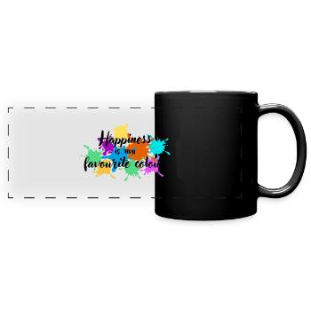 Glück ist meine Lieblingsfarbe - Panorama-Tasse farbig - Schwarz - Vorne