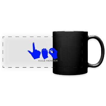 Lion avec la couleur bleue - Mug panoramique uni - noir - Devant