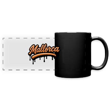 Mallorca lettering - Full Colour Panoramic Mug - black - Front