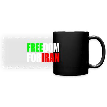 Freedom for iran - Full Colour Panoramic Mug - black - Front