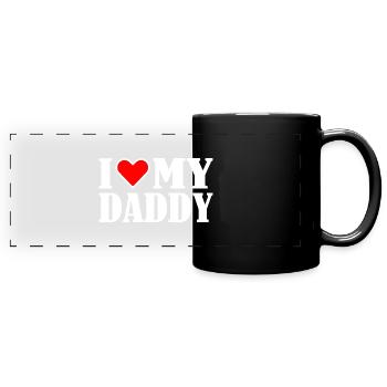 I love my dad - Panorama-Tasse farbig - Schwarz - Vorne