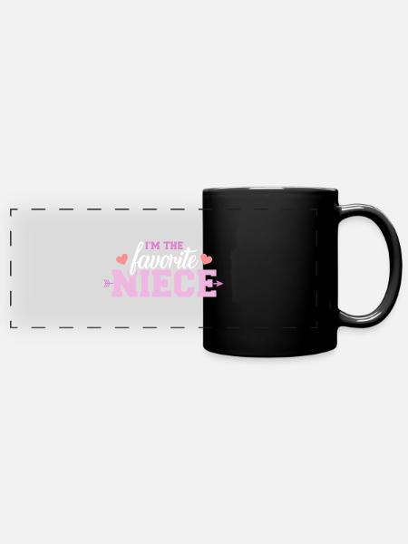 Nichte - Panorama-Tasse farbig - Schwarz