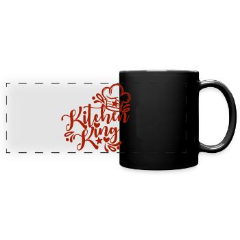 Kitchen King rot - Panorama-Tasse farbig - Schwarz - Vorne