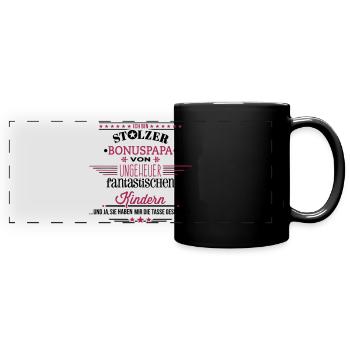 Ungeheuer fantastische Kinder / Bonuspapa - Tasse - Panorama-Tasse farbig - Schwarz - Vorne