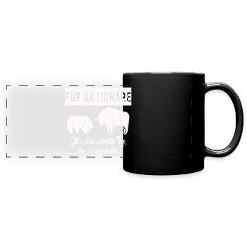 Aktien Börse WallStreet Investieren Investor - Panorama-Tasse farbig - Schwarz - Vorne