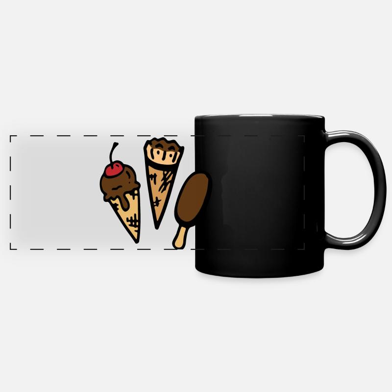 Glace / glace / chocolat - Mug panoramique uni - noir