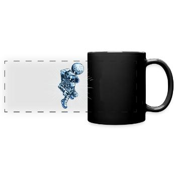 Astronaut Weltraum Ufo - Panorama-Tasse farbig - Schwarz - Vorne