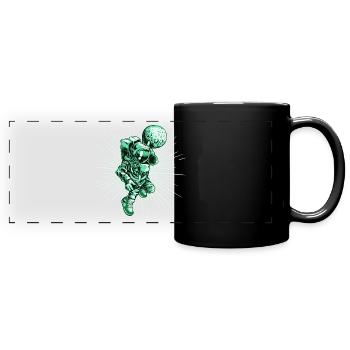 Astronaut Weltraum - Panorama-Tasse farbig - Schwarz - Vorne
