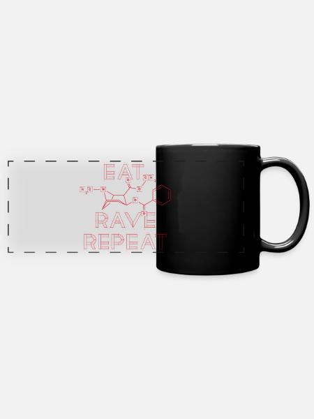 Trash Asset - EatCokeRaveRepeat [red] - Panorama-Tasse farbig - Schwarz