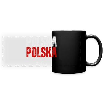 Flag of Poland, Polish pride - Full Colour Panoramic Mug - black - Front