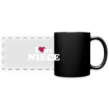 Nichte - Panorama-Tasse farbig - Schwarz - Vorne