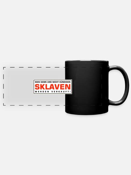 Sklaven werden verkauft - Panorama-Tasse farbig - Schwarz