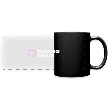Tuning Team Herz - Panorama-Tasse farbig - Schwarz - Vorne