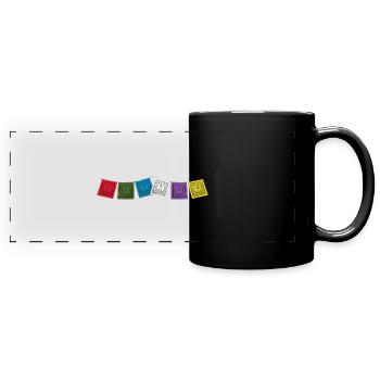 Sherpa Fahnen - Panorama-Tasse farbig - Schwarz - Vorne