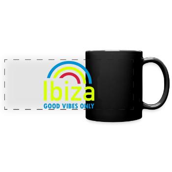 Ibiza, good vibes only (rainbow) - Full Colour Panoramic Mug - black - Front