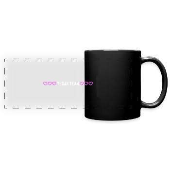 Coeurs d’équipe végétaliens - Mug panoramique uni - noir - Devant