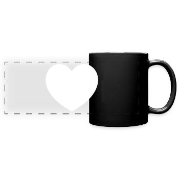 Coeur blanc - Mug panoramique uni - noir - Devant