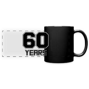 60 years - Full Colour Panoramic Mug - black - Front