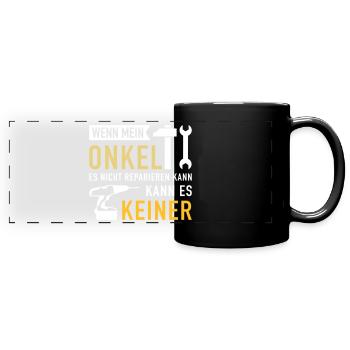 Onkel - Panorama-Tasse farbig - Schwarz - Vorne