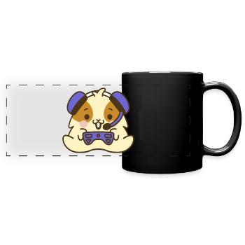 Joueur de hamster - Mug panoramique uni - noir - Devant
