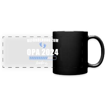 Schwangerschaftsverkündung 2024 Werdender Opa - Panorama-Tasse farbig - Schwarz - Vorne