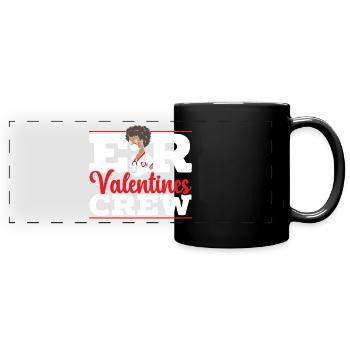 Valentine's Day February 14 Nurse Nursing - Full Colour Panoramic Mug - black - Front