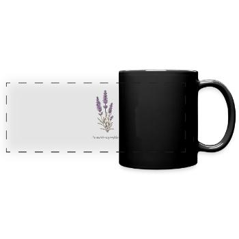 Lavendel Botanische Illustration - Panorama-Tasse farbig - Schwarz - Vorne