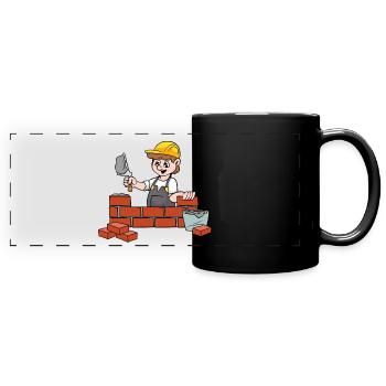 Maurer - Panorama-Tasse farbig - Schwarz - Vorne