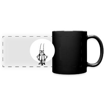 Karpfen Angler Karpfenangeln Karpfenfischer Carp - Panorama-Tasse farbig - Schwarz - Vorne