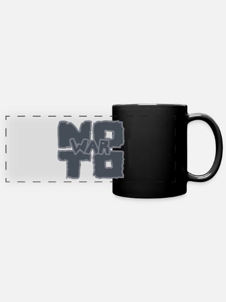 "no to war" grau - Panorama-Tasse farbig - Schwarz