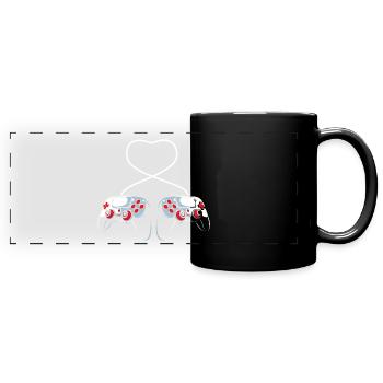 Valentine's Day Gaming February 14 Video Game - Full Colour Panoramic Mug - black - Front