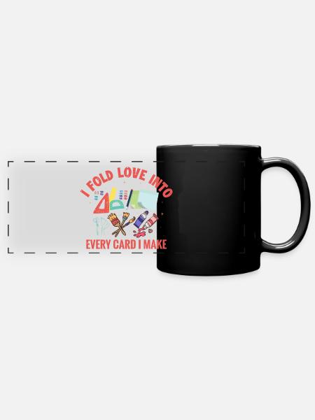 Karten Basteln Künstler Geschenk-Idee - Panorama-Tasse farbig - Schwarz