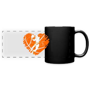 Valentine's Day Basketball February 14 Basketball - Full Colour Panoramic Mug - black - Front