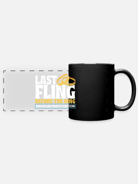 Junggesellenabschied - Panorama-Tasse farbig - Schwarz