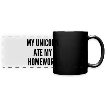 THE FASHION TEE - MY UNICORN EAT MY HOMEWORK - Full Colour Panoramic Mug - black - Front