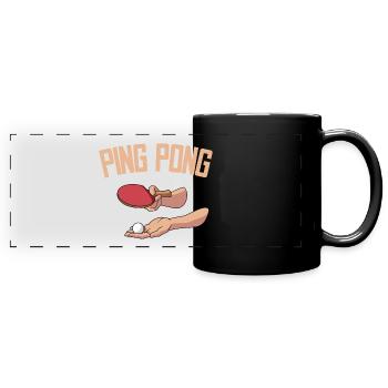 Serve Table Tennis Ball Table Tennis Player Ping - Full Colour Panoramic Mug - black - Front