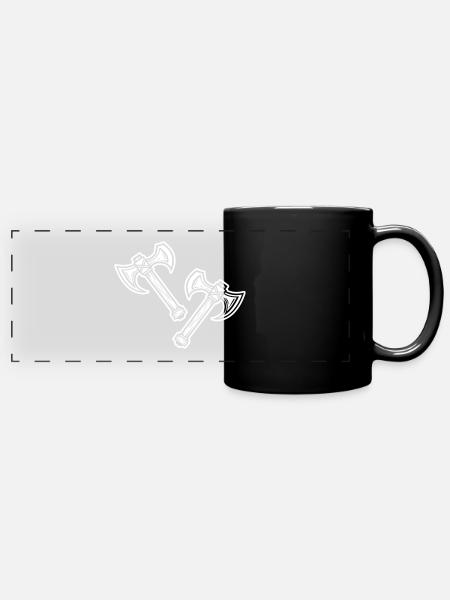 Axt Element - Panorama-Tasse farbig - Schwarz
