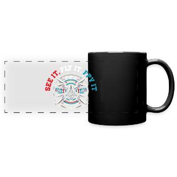 Fpv-drohnenpilot, Ferngesteuerter - Panorama-Tasse farbig - Schwarz - Vorne