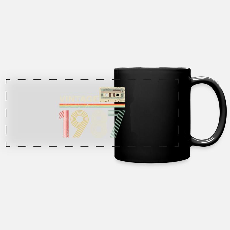 Vintage cassette 1987 - Full Colour Panoramic Mug - black