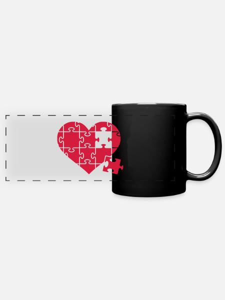 Puzzle - Panorama-Tasse farbig - Schwarz