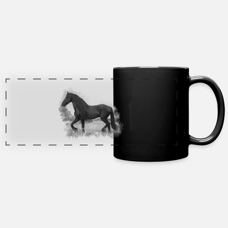 Cheval - Mug panoramique uni - noir
