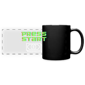 Press Start Retro Arcade Bill - Full Colour Panoramic Mug - black - Front