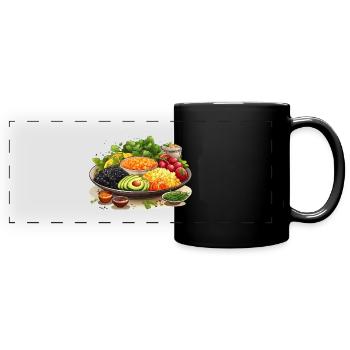 Délice du jardin - Mug panoramique uni - noir - Devant
