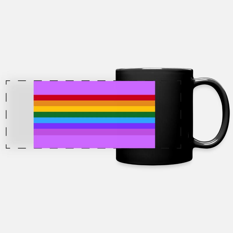 Rainbow and Pink - Panorama-Tasse farbig - Schwarz