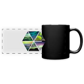 Polar Lichter - Panorama-Tasse farbig - Schwarz - Vorne