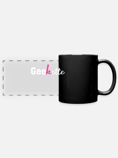 Geekette (Geek) - Panorama-Tasse farbig - Schwarz