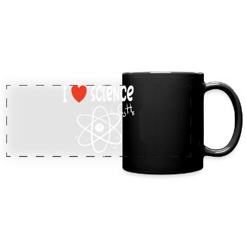 J’aime la science - Mug panoramique uni - noir - Devant