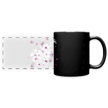 Cherry Blossom Sakura Spring - Full Colour Panoramic Mug - black - Front