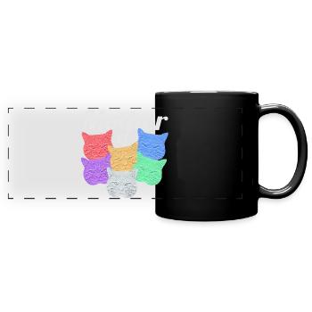 Katzenmutter: Mère des chats - Mug panoramique uni - noir - Devant