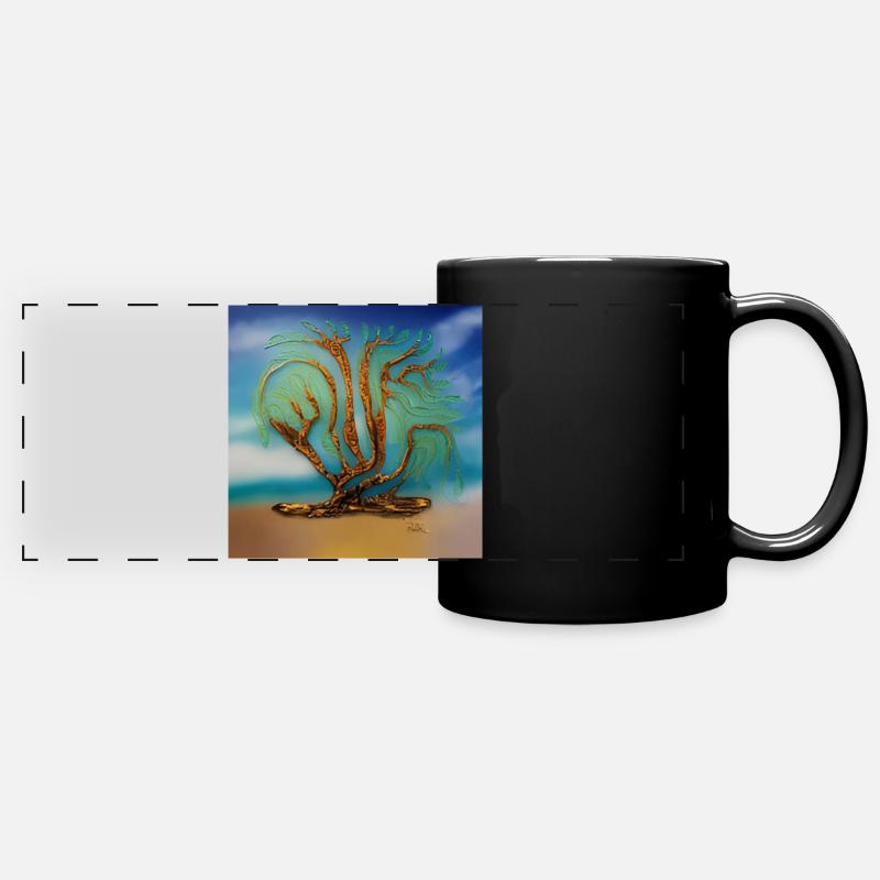 old tree during summer - Full Colour Panoramic Mug - black